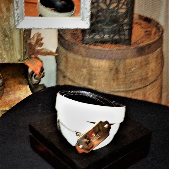 SOLD!!! Off White Double GG Leather Belt - Picture 5 of 7